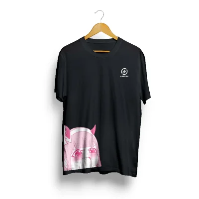 Women Printed Round Neck Pure Cotton Black T-Shirt