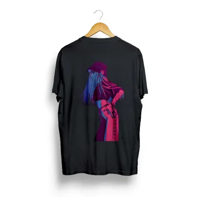 Women Printed Round Neck Pure Cotton Black T-Shirt