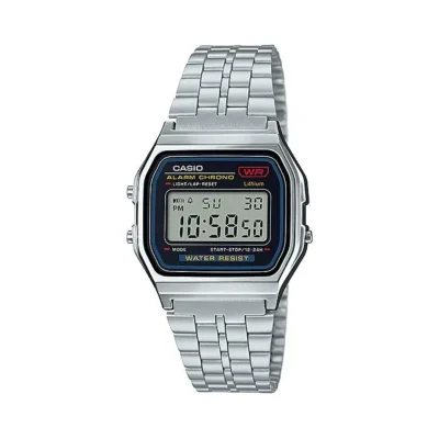 Casio A159WA-N1DF Original Vintage Digital Silver Chain Watch