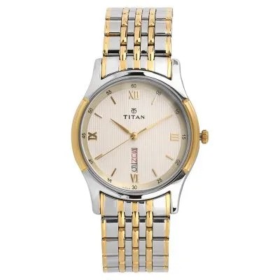 Buy Titan NS1636BM01 Men's Stainless Steel Strap Watch - Off White Dial