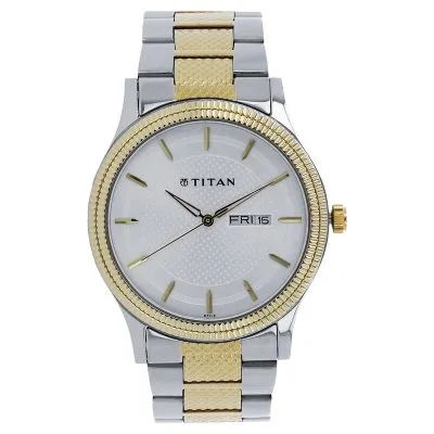 Buy Titan NS1650BM03 Men's Stainless Steel Strap Watch - Silver Dial