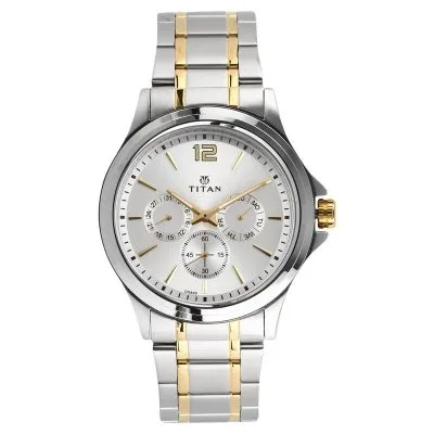 Buy Titan NS1698BM01 Men's Stainless Steel Strap Watch - Silver Dial