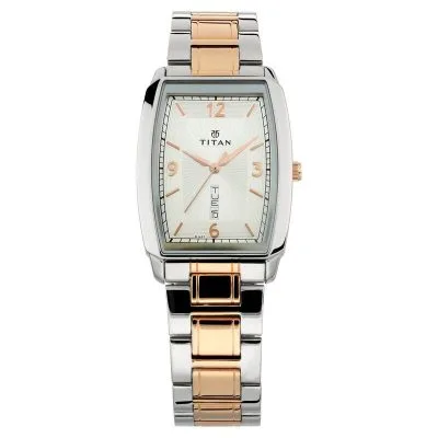 Buy Titan NP1737KM01 Men's Stainless Steel Strap Watch - Silver Dial