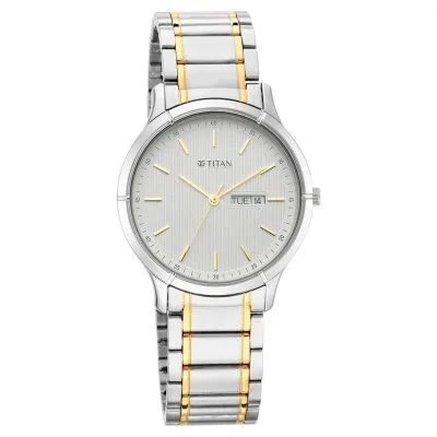 Buy Titan NS1775BM02 Men's Metal Strap Watch - White Dial