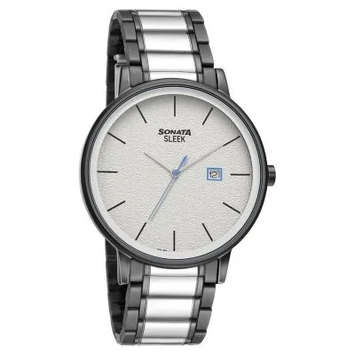 Buy Sonata NS7131KM02 Men's Stainless Steel Strap Watch - Quartz Analog