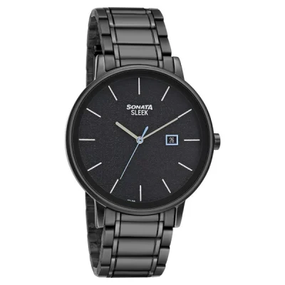 Buy Sonata 7131NM02 Sleek Date Chain Watch