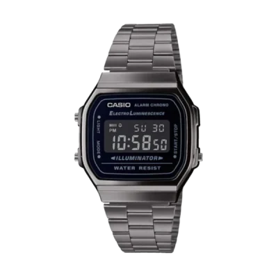 Casio A168WGG-1BDF Vintage Illuminator Digital Gray Chain Watch