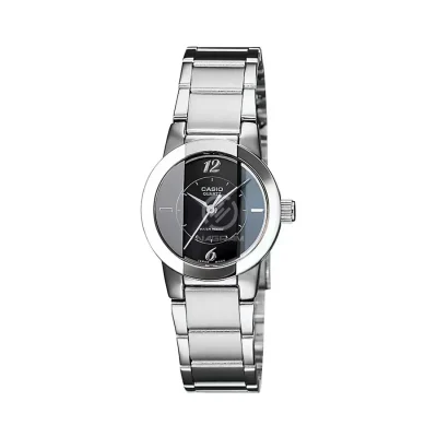CASIO LTP-1230D-1CDF ENTICER LADIES SILVER CHAIN WATCH