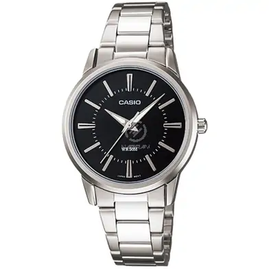 CASIO LTP-V005D-1AUDF ENTICER SILVER LADIES CHAIN WATCH