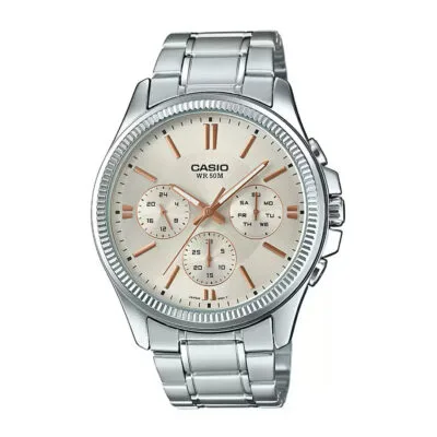 Casio MTP-1375D-7A2VDF Enticer Multifunction Silver Chain Watch