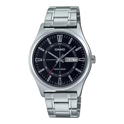 Casio MTP-V006D-1CUDF Standard Day Date Silver Chain Watch