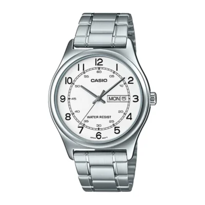 Casio MTP-V006D-7B2UDF Standard Day Date Silver Chain Watch