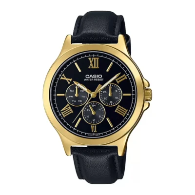 Casio MTP-V300GL-1AUDF Enticer Multifunction Golden Belt Watch