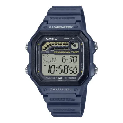Casio W-217HM-7BVDF Youth Illuminator Digital Resin Belt Watch – Men’s Sports Watch