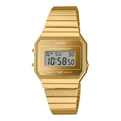 Casio A700WEVG-9ADF Vintage Super Slim Digital Gold Chain Watch – Unisex