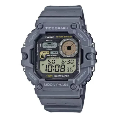 WW2921 Casio Standard Moon Phase Digital Resin Belt Watch WS-1700H-8AVDF
